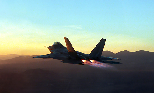 F-22 on afterburner